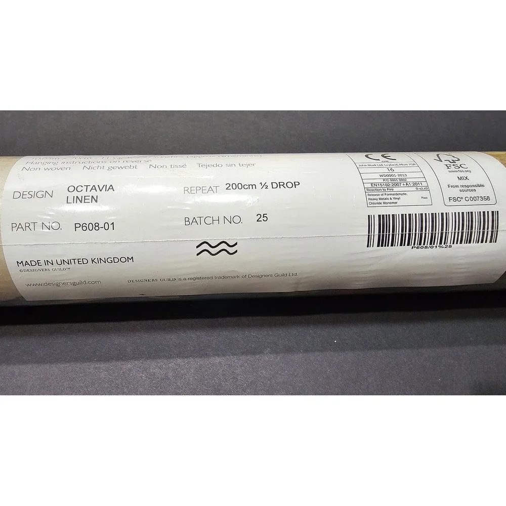 Designers‎ Guild Octavia Linen Wallpaper Roll 11yd x 27.5in Floral New P608-01